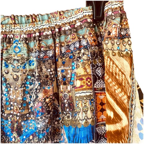 Camilla Silk Mini Skirt Womens Size XS Multicolour Sequin Crystal Embellished - Picture 4 of 20