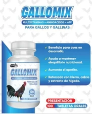 Complete Vitamins Roosters, Vitaminas, Aminoácidos Para Gallos, Gallomix 100 Tab