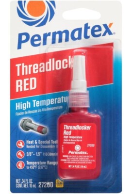 PERMATEX #27200 RED TREADLOCKER HIGH TEMPERATURE .34 OZ NEW FAST SHIP 6048011