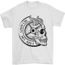 Camiseta Hombre Gildan 5000 Calavera Gimnasio Algodón 100% Blanco