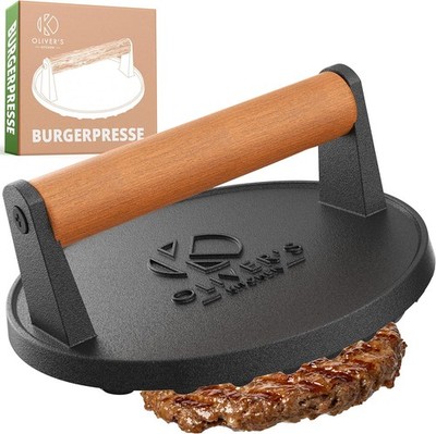 Oliver's Kitchen  Burgerpresse - Hamburgerpresse - Set aus Premium Gusseisen 
