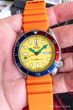 Seiko Slim Turtle Mod Quadrante Giallo Lunetta Pepsi Day-Date Cinturino Arancione - revisionato