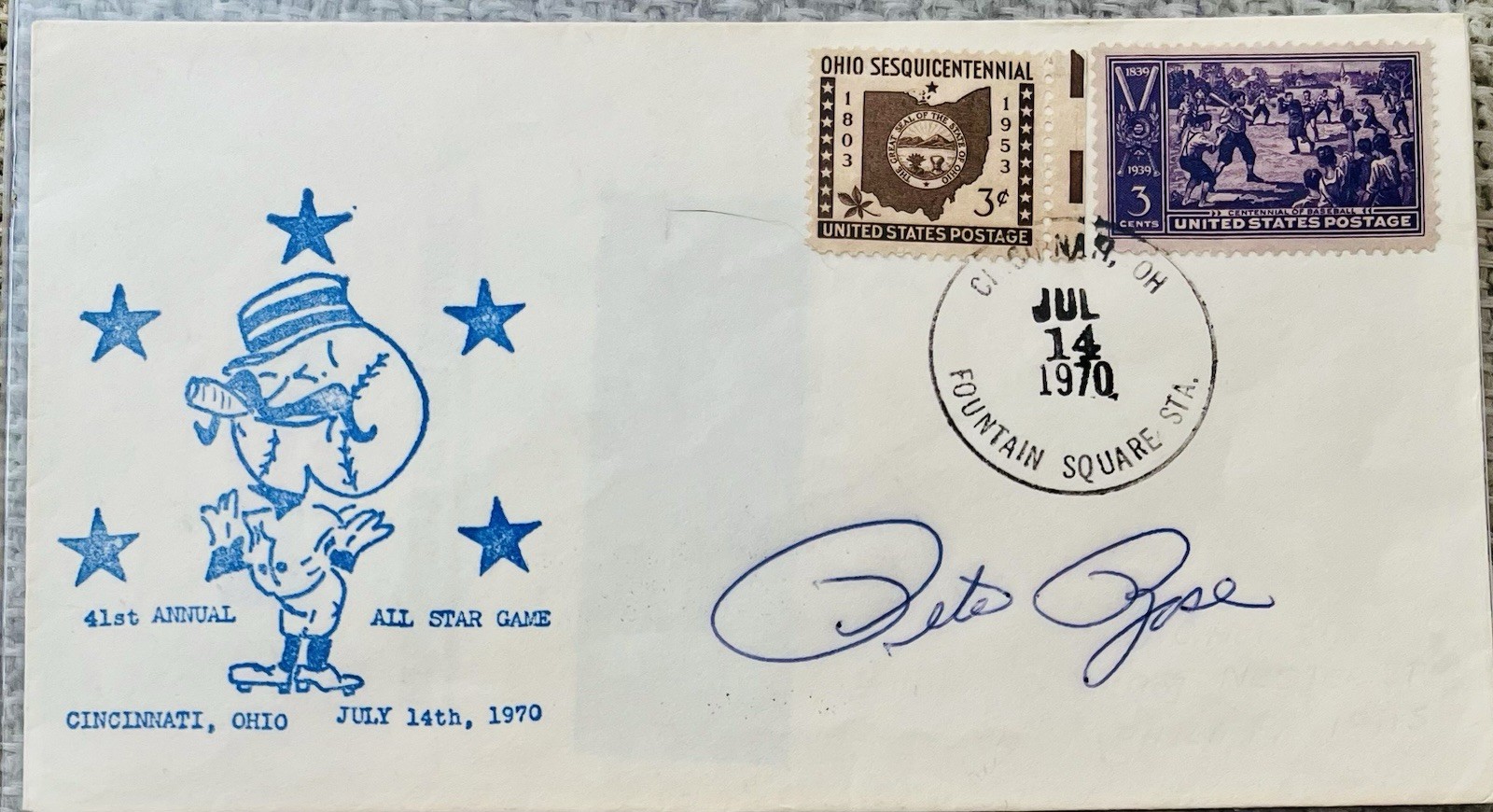 Pete Rose Early 1970 Signed All-Star Game Cover Nice Autograph PSA/DNA