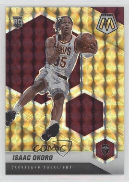 2020-21 Panini Mosaic Rookie Reactive Yellow Prizm Isaac Okoro #212 2l4