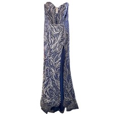 Jovani Embellished Illusion Sequin Prom Dress Navy Blue NWT Size 8