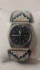 Vintage Turquoise & Beaded Vintage Seiko Quartz Mens Watch Stainless Steel