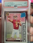 2024 Donruss Rated Rookies Throwback #43 Jayden Daniels Rookie RC PSA 9 Mint