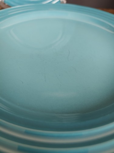 Set Of 7 Le Creuset Caribbean Teal Salad Plates 8.5" - Picture 5 of 9