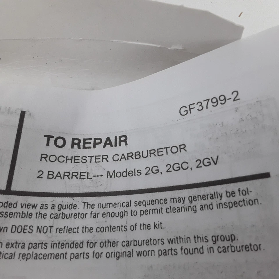 Kit de reparación de carburador Carquest 96-142B para Chevrolet GMC Jeep Pontiac 1966-1971 Foto 4 de 4