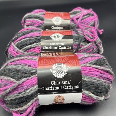 Lot of 3 SKEINS OF LOOPS & THREADS CHARISMA YARN COLOR Black Raspberry 109 yards