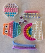 Pop It Spinner Sensory Fidget Toy Set Assorted Tactile Ages 4-11