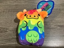 NWT Cows VS Aliens 010 10 Drippy Cow Rainbow Painter Unbagged 4" Plush