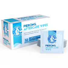 Wipes   Piercing Aftercare  Saline Solution for Piercings - Keloid Bump Ear Pie