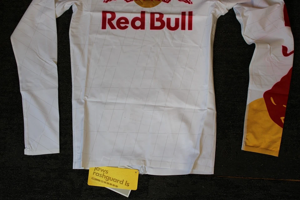 Red Bull Athletes Only Surfer Shirt Jaws Rash Guard LS weiß Herren XL - Bild 3 von 4