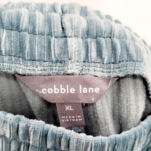 Cobble Lane Jogginghose blau Velours gerippt Kordelzug Taille Damen Größe XL - Bild 6 von 7