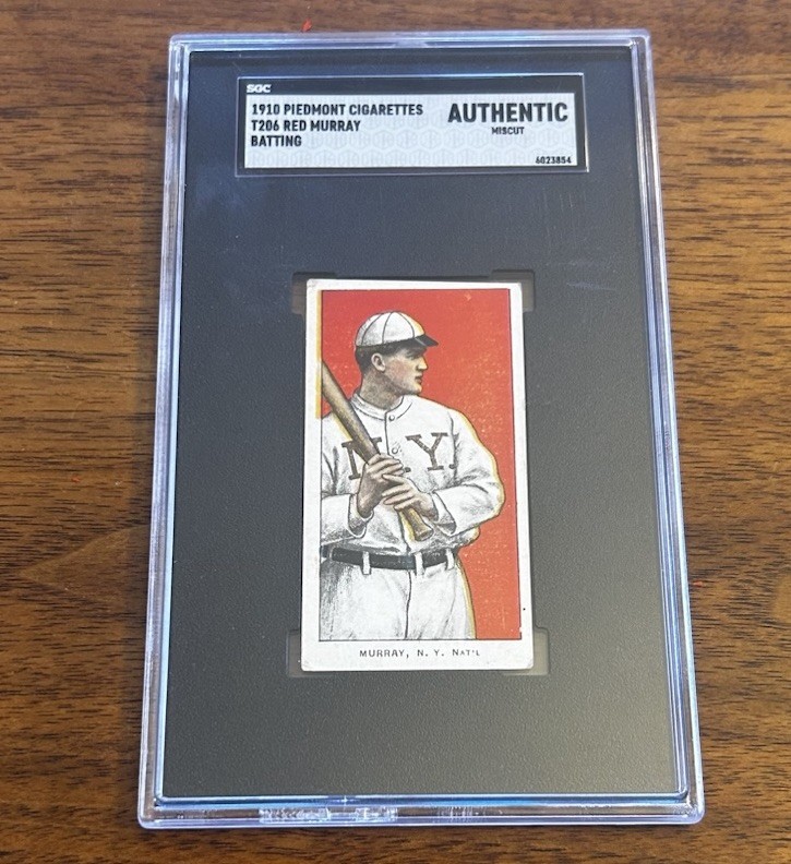 T206 Red Murray batting  Piedmont 350 back SGC A Miscut