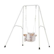Uimoso 2-in-1 Toddler Swing and Jumper with A-Frame Stand in Gray