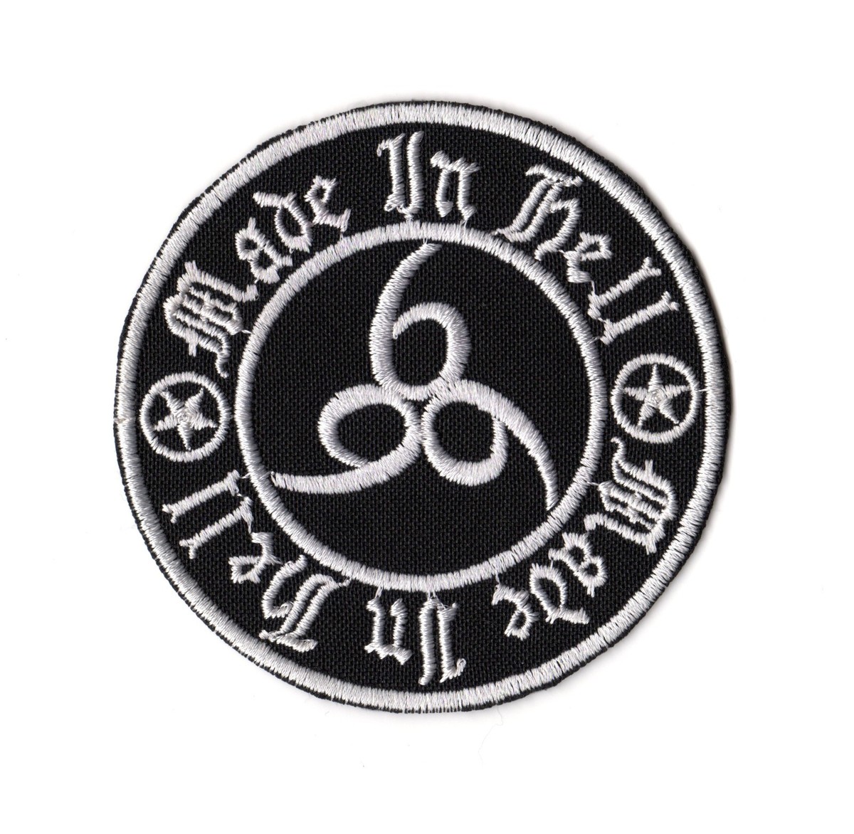 絶版希少品 326POWER ヘッドパッド 旧ロゴ刺繍 Made in Hell 666 Patch Beast Number Satan Devil Hell Gothic Biker