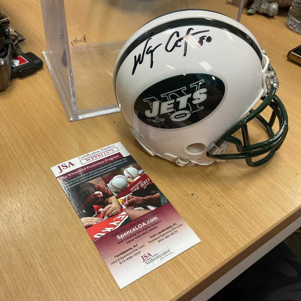 CASCO DE TAMAÑO COMPLETO FIRMADO AUTOGRAFIADO POR WAYNE CHREBET JETS JSA Foto 3 de 4