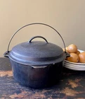 Antique Wagner Ware Sidney O 1268B Cast Iron Dutch Oven Lid Bail Handle Camping
