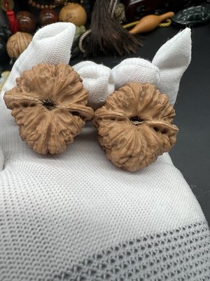 Pair of Match Chinese Health Walnut 精配文玩核桃38×38.5x38mm