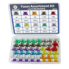 Auto Car Blade Fuses Assortment Kit 50Pcs Low Profile Mini 2A/3A/5A/7.5A/10A/