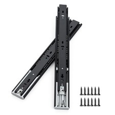 12 Inch Full Extension Drawer Slides, Heavy Duty Side Mount, 1 Pair, Black  ...