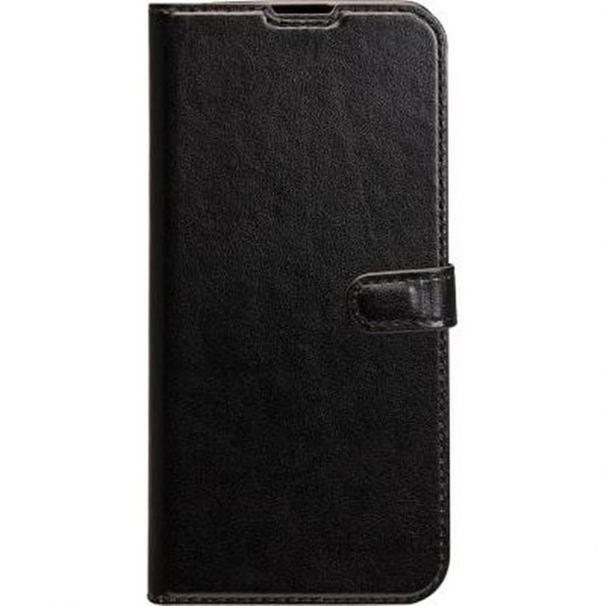 Étui portefeuille pour Galaxy A72 4G en cuir noir avec fermeture magnétique