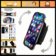 360  Rotatable Running Armband Phone Holder for iPhone  Samsung - Card Pocket,
