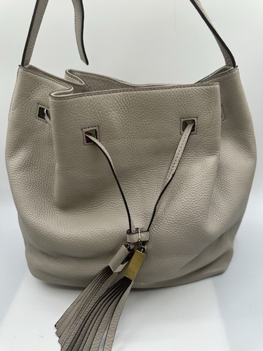 Kate Spade Street Cooper Taupe Pebbled Leather Drawstring Bucket Crossbody Bag - Picture 2 of 8