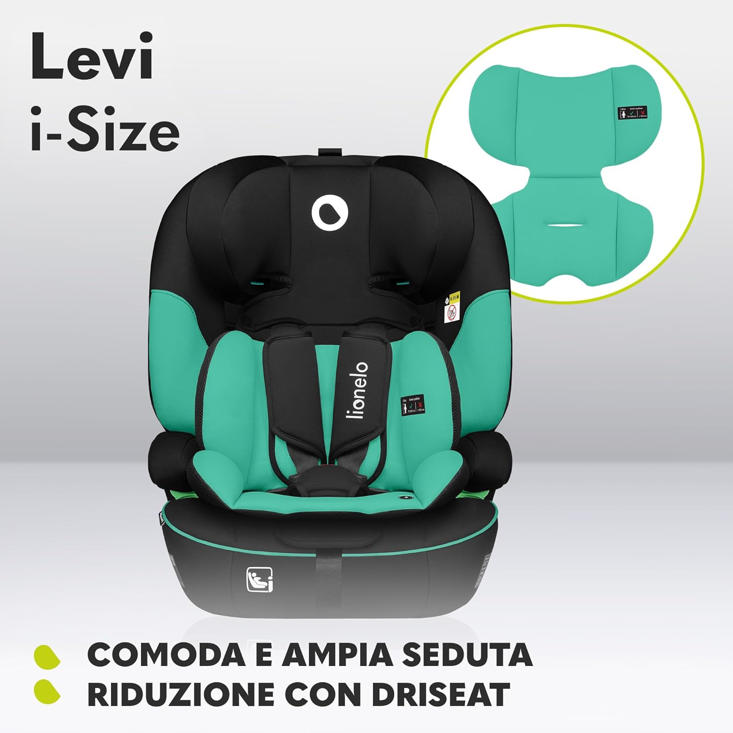 Seggiolino Auto LEVI I-SIZE per Bambini 76-150 cm foto 6