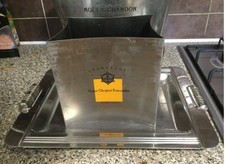 Very rare Original Veuve Cliquot Champagne bottle cooler in stainless steel. 