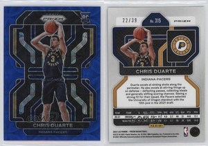 2021-22 Panini Prizm Choice Blue Prizm /39 Chris Duarte #315 Rookie RC