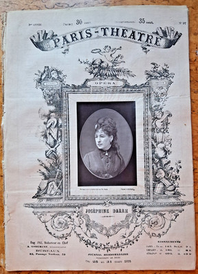 LIEBERT Photoglyptie Josephine DARAM Revue Paris-Théâtre 1875 Sopran Oper