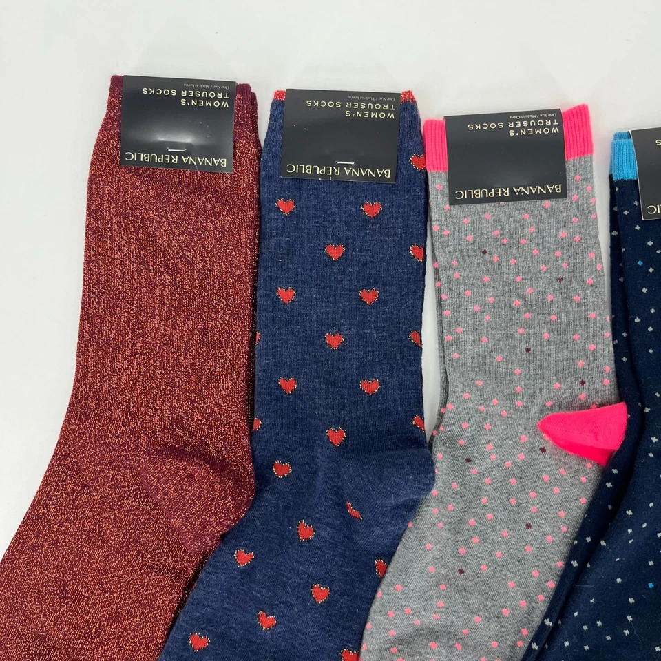 Lot of 4 Banana Republic Trouser Socks Women's One Size Multicolor Mid Calf NWT - Image 3 of 4