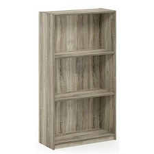 Furinno Basic Engineered Wood 3-Tier Bookcase Storage Shelves in Sonoma Oak
