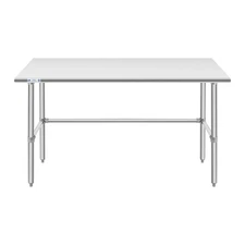 HALLY Open Base Stainless Steel Table 30 x 60 Inches, NSF Commercial Heavy Du...