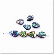 20 Pieces Natural Abalone Shell Leaf Beads