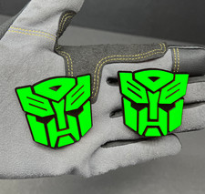 2x Autobot Green On Black Transformer Mask Car Fender Badge Emblem 2 Inches 2x Autobot Green On Black Transformer Mask Car Fender Badge Emblem 2 Inches