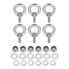 10 Pcs M4 x 9.3 mm Lifting Shoulder Eye Bolt Thread Eyebolt with Nuts Washers