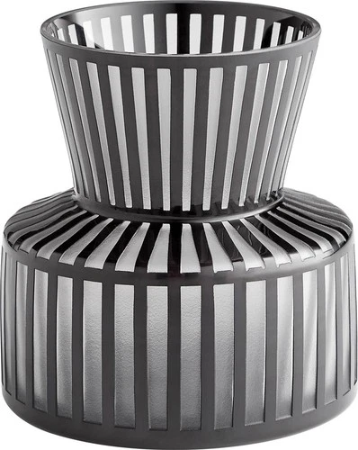 Modern Black Tulip Glass Vase for Stylish Decor - Picture 1 of 2