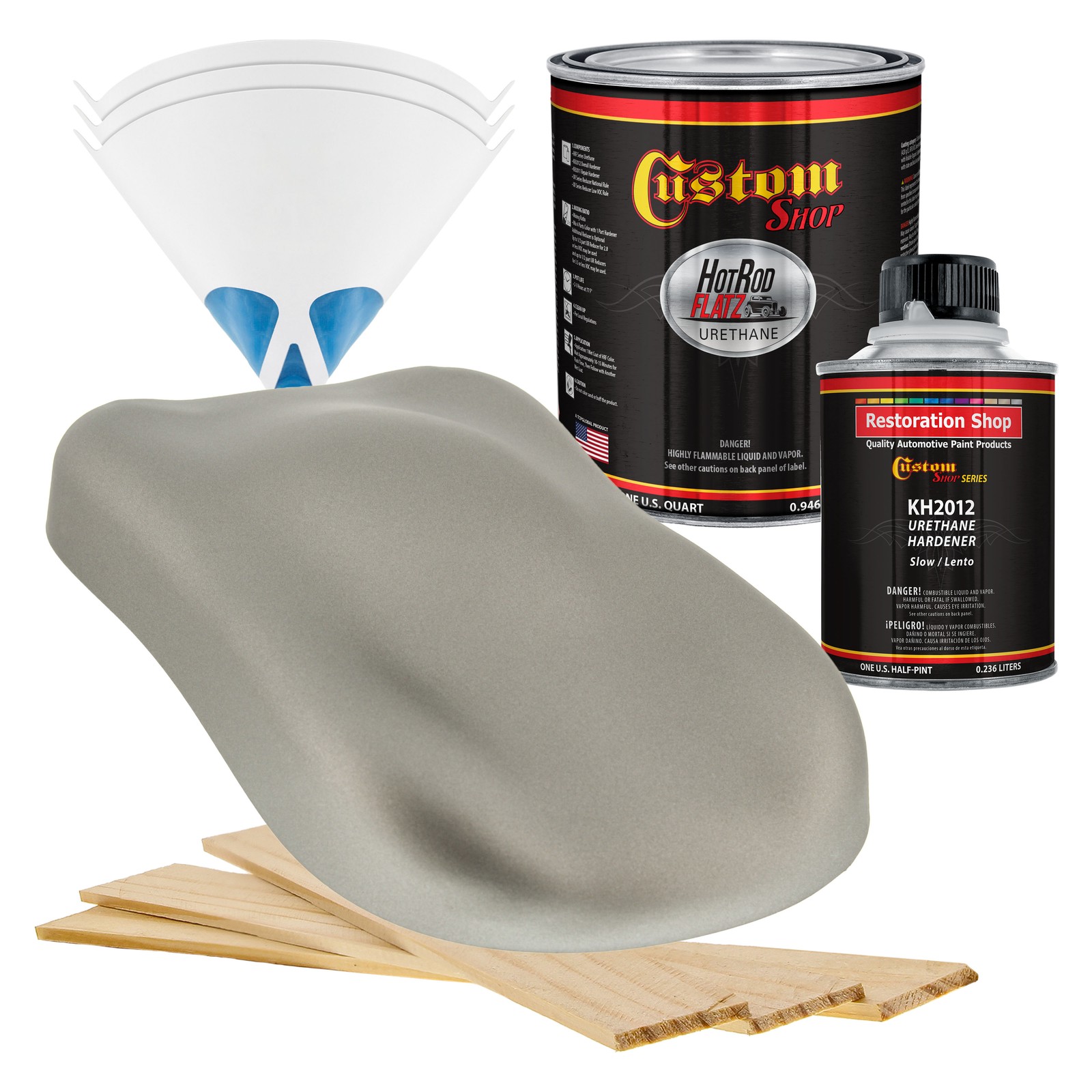 Hot Rod Flatz Firemist Pewter Silver Urethane Auto Paint Kit