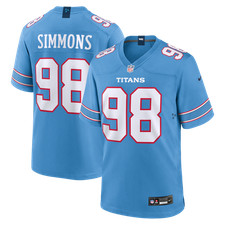 Tennessee Titans Jeffery Simmons Nike Light Blue 2026 Official NFL Game Jersey