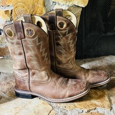 Smoky Mountain Cowboy Boots Youth Size 5 Brown Leather Western Turquoise NICE