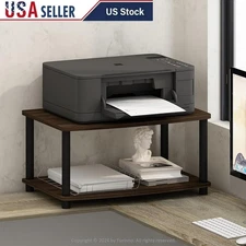 Wood Printer Stand Modern Minimalist Design 2-Tier Storage Space Saving New