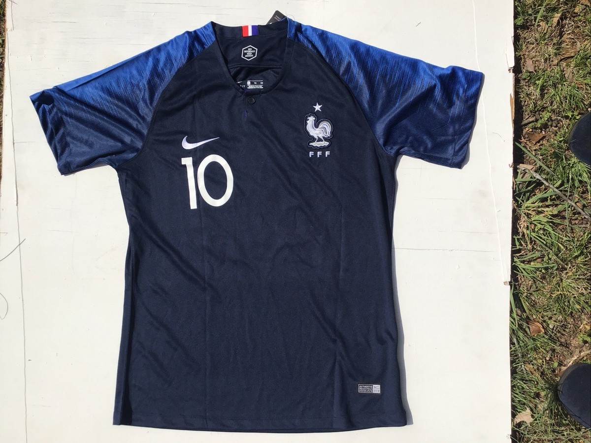 Nike France Men's Home Jersey 2018 Legend Mbappe #10 - Navy-With