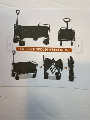 Heavy-Duty Folding Wagon Cart 680lb Capacity, No Assembly