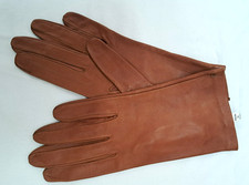 New Vintage Italy Brown Leather Classic Gloves 7 Soft Supple Genuine Leather