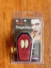 Glue On Vampire Fake Fangs Teeth for Halloween Fancy Dress Brand New Sealed
