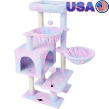 Cat Tree Tower W/ Sisal Scratching Post Multi-Level Activity Center Hammock Toys